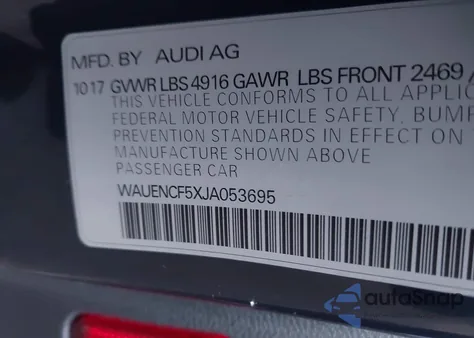 2018 Audi A5 2.0T Premium z USA, uszkodzony, nr VIN WAUENCF5XJA053695